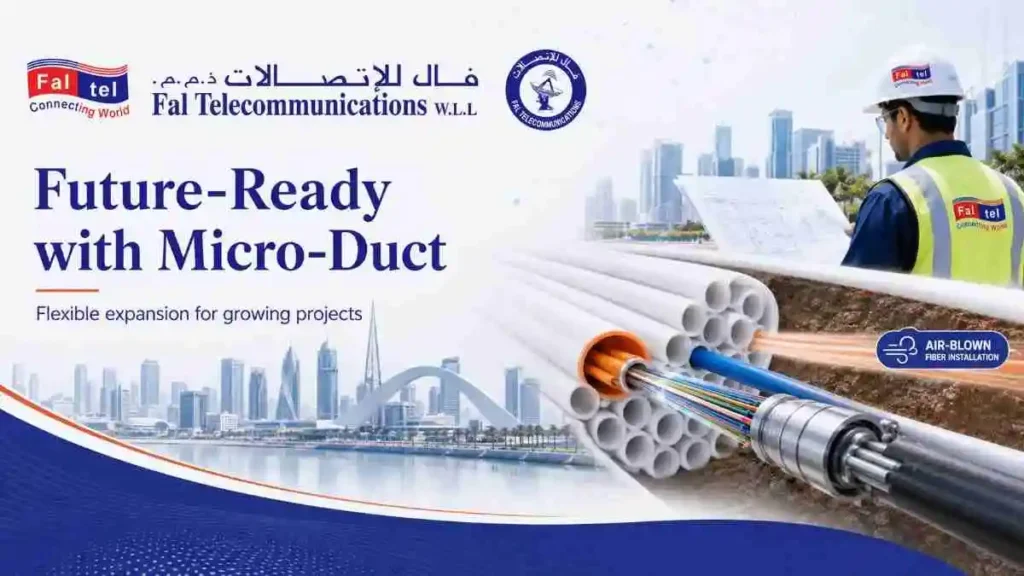 micro-duct and conventional fiber optic systems for telecom infrastructure projects in Qatar