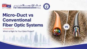 micro-duct and conventional fiber optic systems for telecom infrastructure projects in Qatar